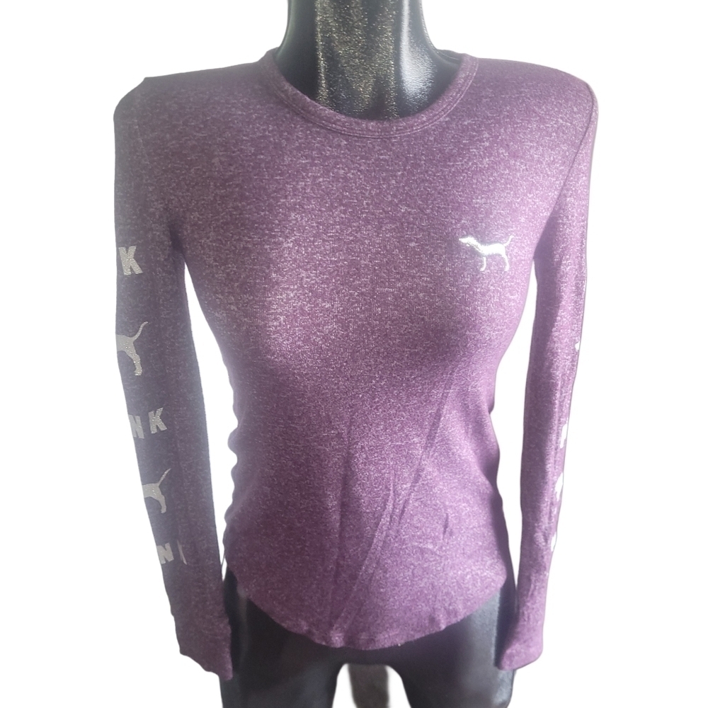 Pink Victoria Secret Purple and White Pajama Set XS